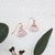 Fan Earrings-rose gold/rose quartz