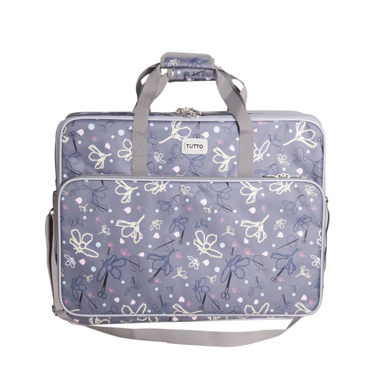 28" Silver Embroidery Project Bag