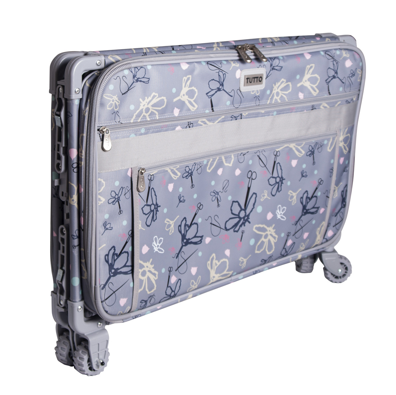 2XL -Gray w/ Yellow Daisies Machine On Wheels