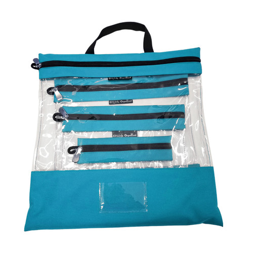 Turquoise Clear Organizing Bag