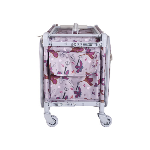 2XL -Gray Rose Gray w/ Daisies Machine On Wheels