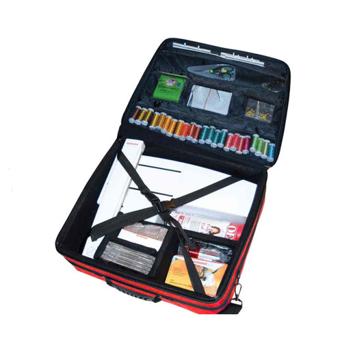 19" Red Embroidery Red Project Bag