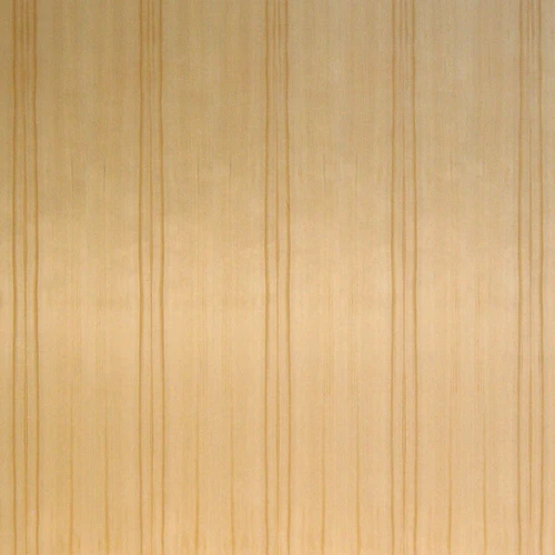 Close-up of Hemlock veneer panel showing light wood color and natural grain.