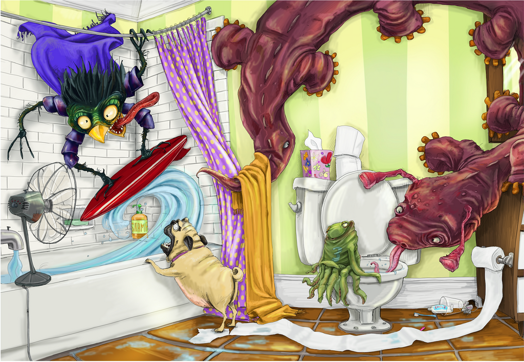 Lickity, Slippity Tub Time | The Artwork