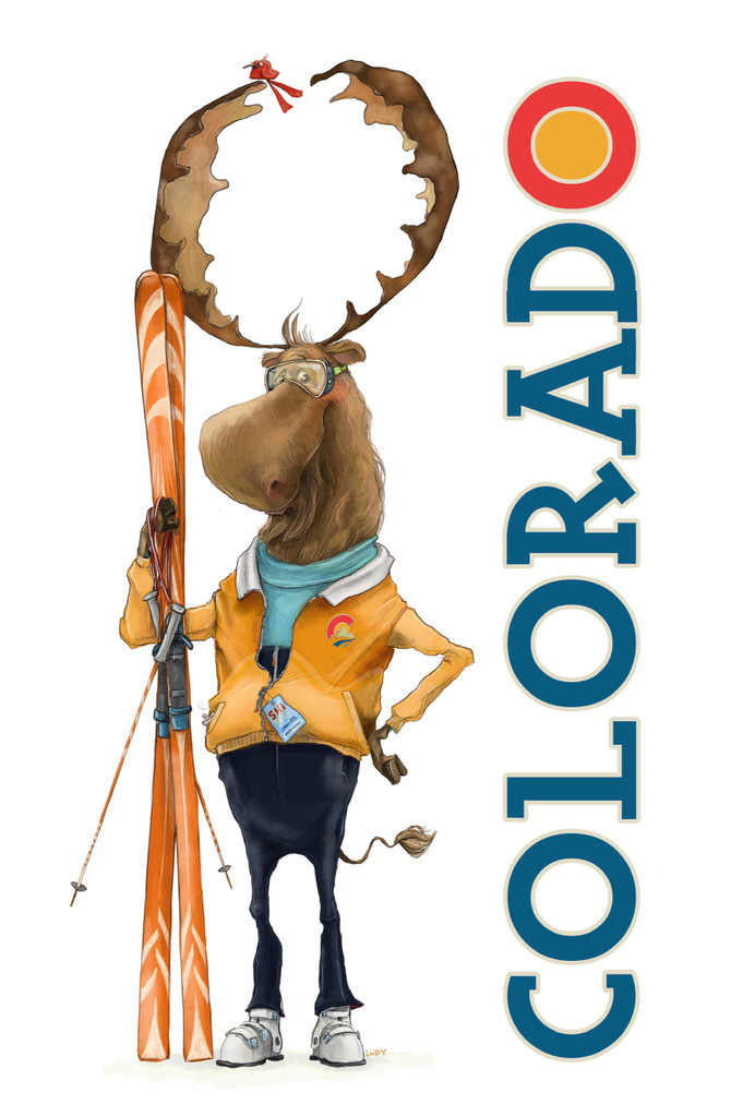 Colorado Skiing Moose | The Artwork