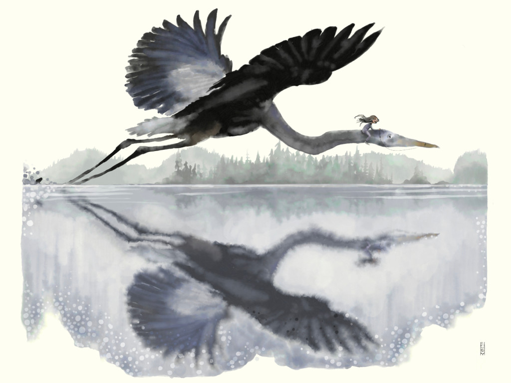 Flying Great Blue | Open Edition Artwork