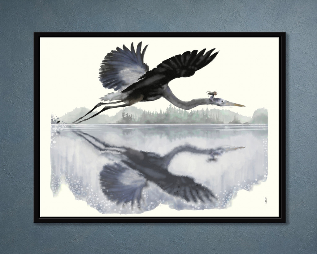 Flying Great Blue | Open Edition Artwork