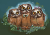 Family of Owls | Greeting Card