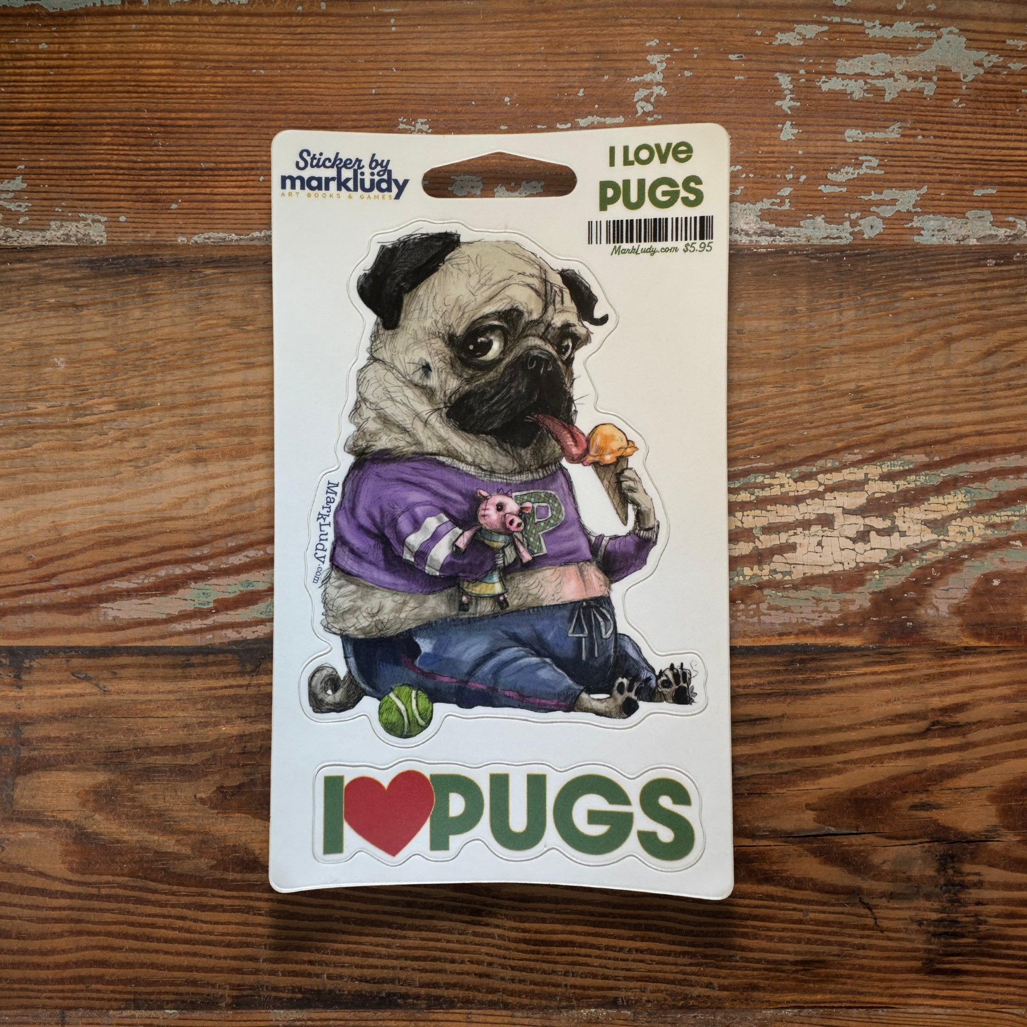 Cute Pugs Pug Dog Sticker Bumper Sticker , Skate , Sticker , Bike, Window, La - Foto miniatura 3