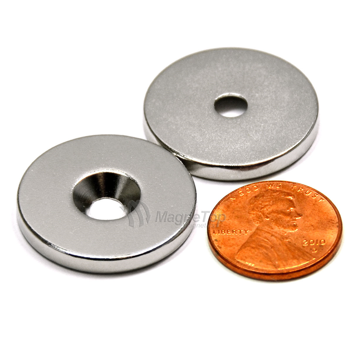 25.4mm x 3.2mm-N42-M5 Countersink on One Side | Neodymium Round Countersunk