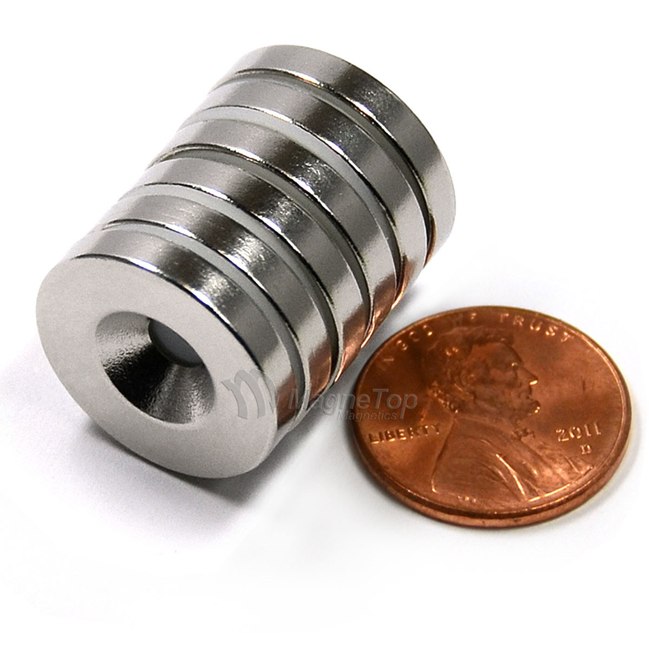 19.1mm x 3.2mm-N42-M5 Countersink on One Side | Neodymium Round Countersunk