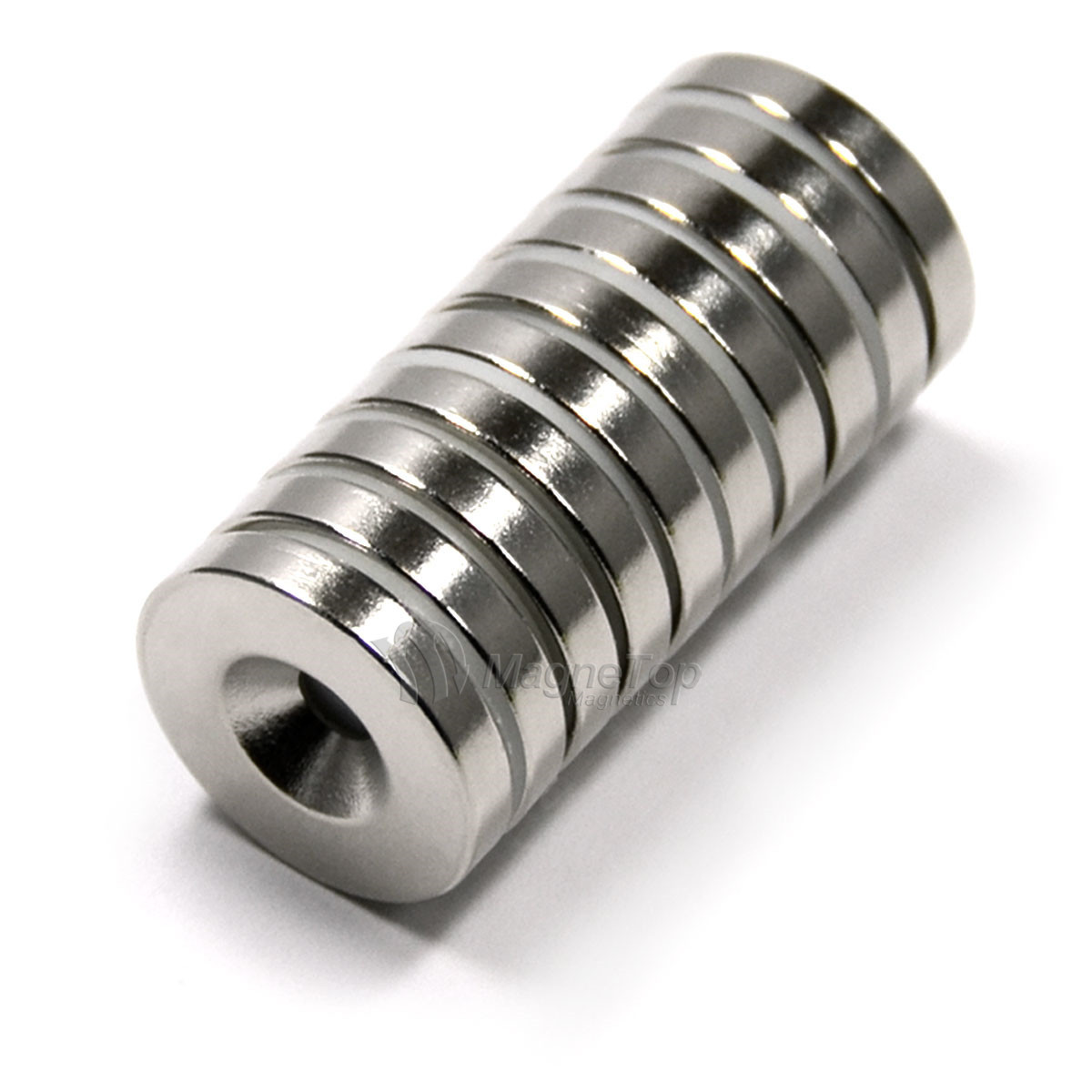 19.1mm x 3.2mm-N52-M5 Countersink on One Side | Neodymium Round Countersunk