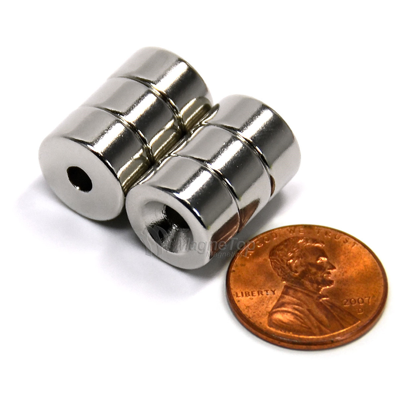 12.7mm x 6.4mm-N52-M4 Countersink on One Side | Neodymium Round Countersunk