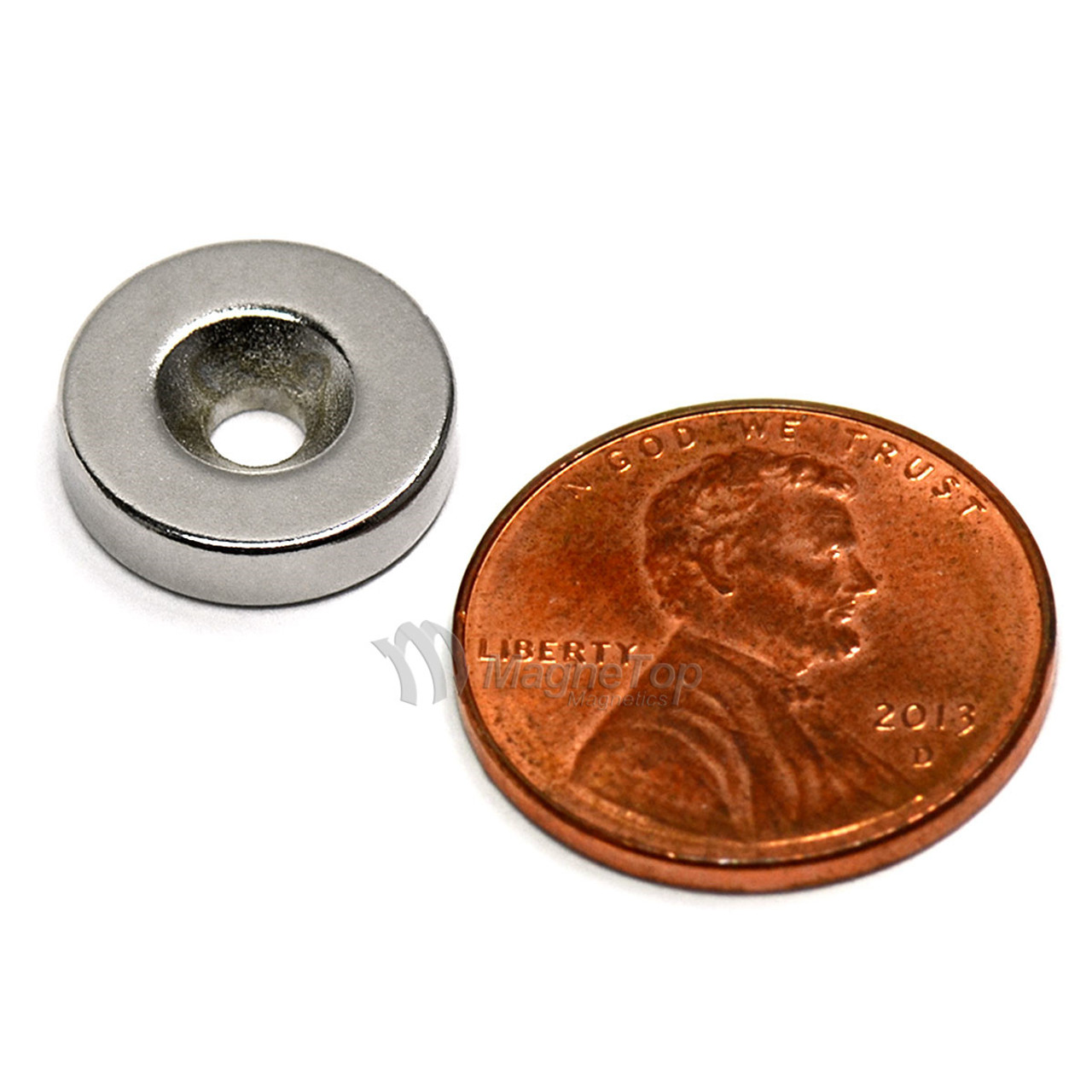 12.7mm x 3.2mm-N45-M4 Countersink on One Side | Neodymium Round Countersunk