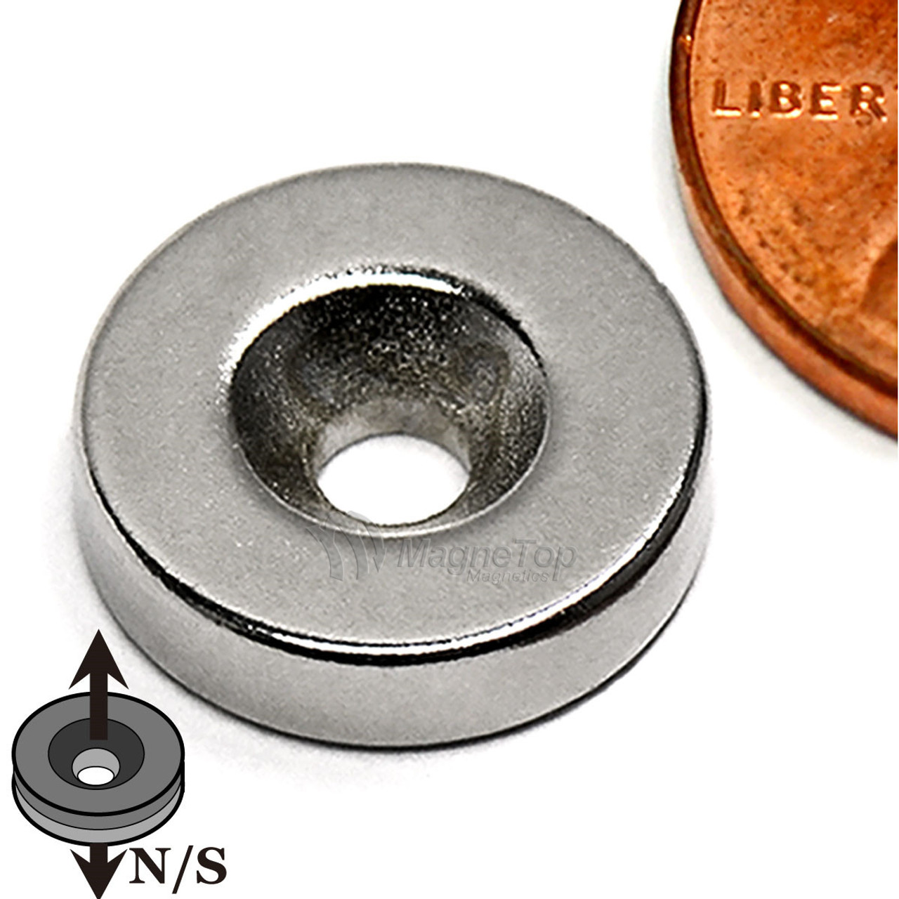 12.7mm x 3.2mm-N52-M4 Countersink on One Side | Neodymium Round Countersunk