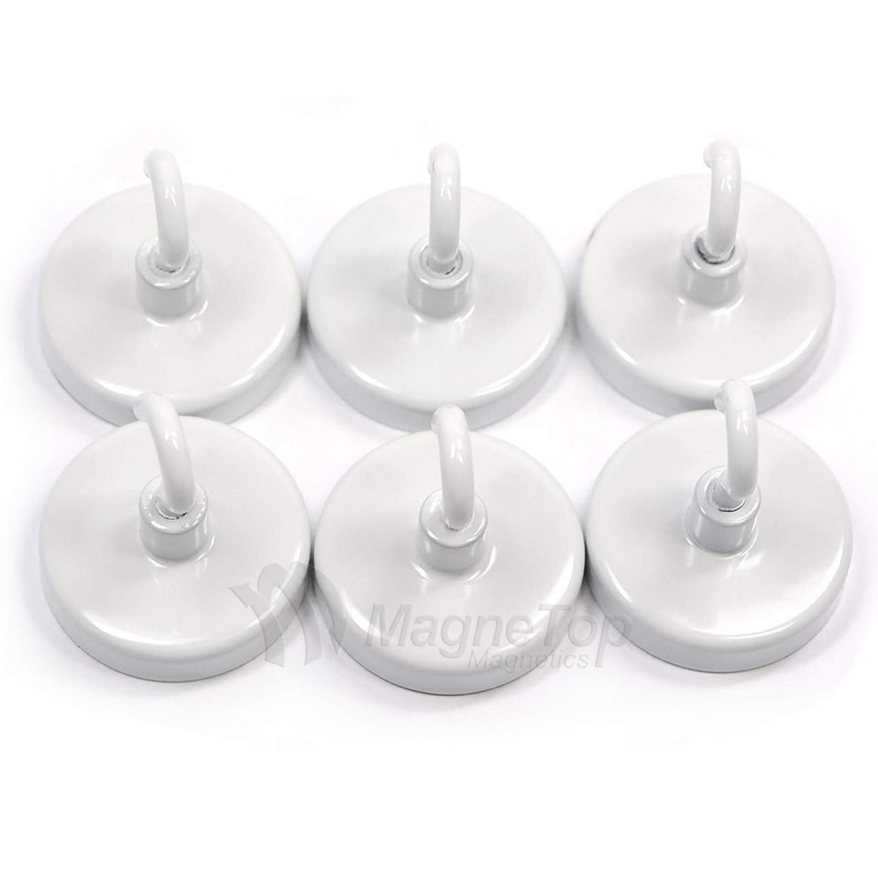 Pack of 6 Magnetic Hooks 8kg Holding Power Ceramic