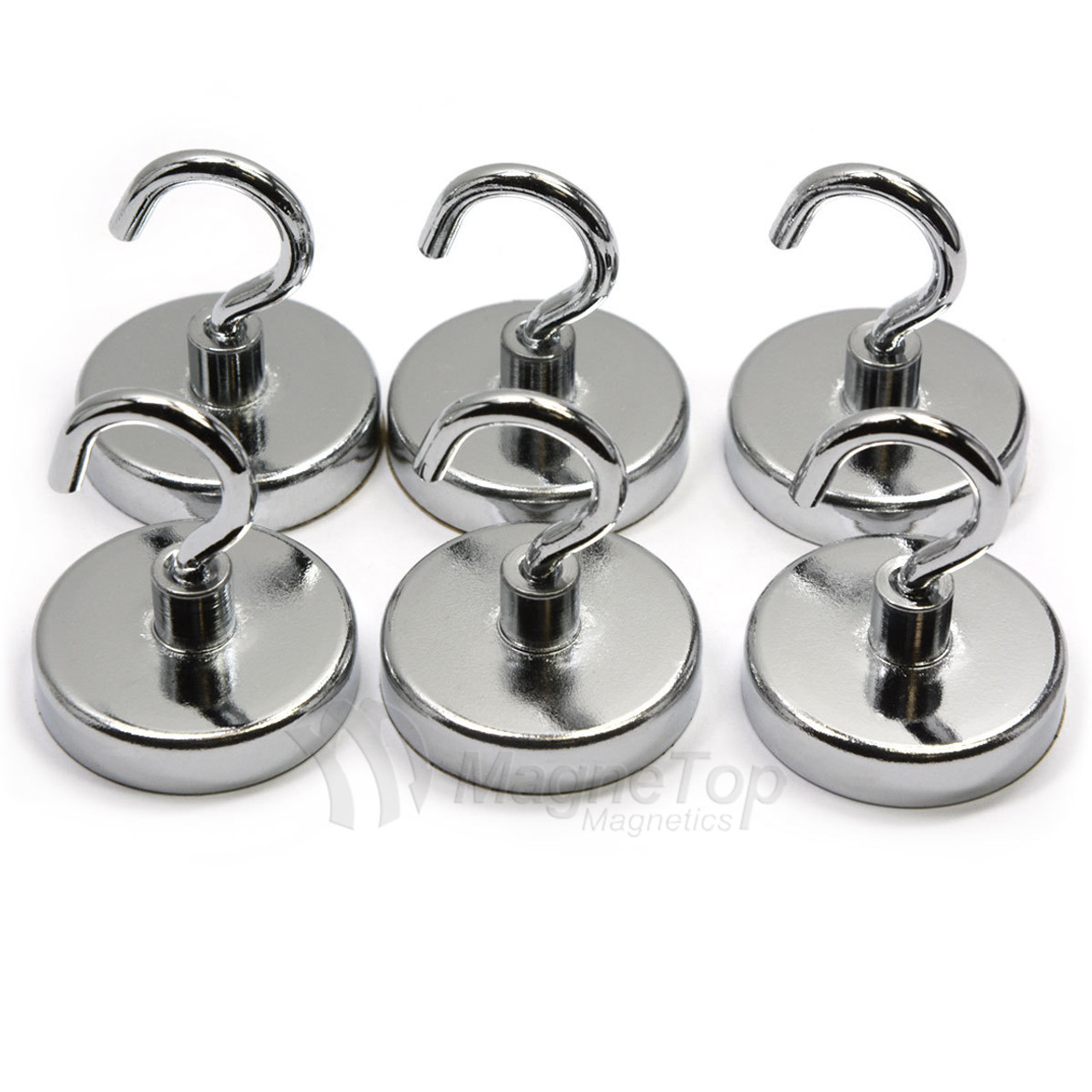 Pack of 6 Magnetic Hooks 8kg Holding Power Ceramic