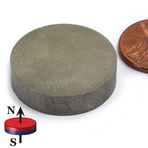 SmCo Disc-25.4mm x 6.35mm - Samarium Cobalt Sm2Co17-26-320 Celsius