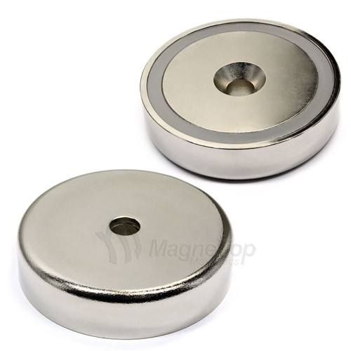 Neodymium Pot 75mm dia. Countersunk 183kg Holding Force