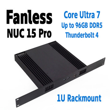 1U Rackmount Fanless NUC 15 Pro, Core Ultra 7, 16-Core, 96 Ai TOPS, up to 96GB DDR5, Thunderbolt 4, PCIe 5.0 SSD [Plato-Ultra7-255H]