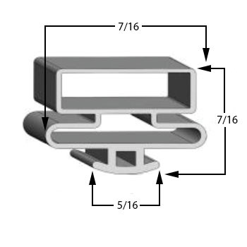 Hussmann Gasket 28 1/4 x 62 1/2 - 29-3-16×65-1-16 Profile 010 27-010-0006-4
