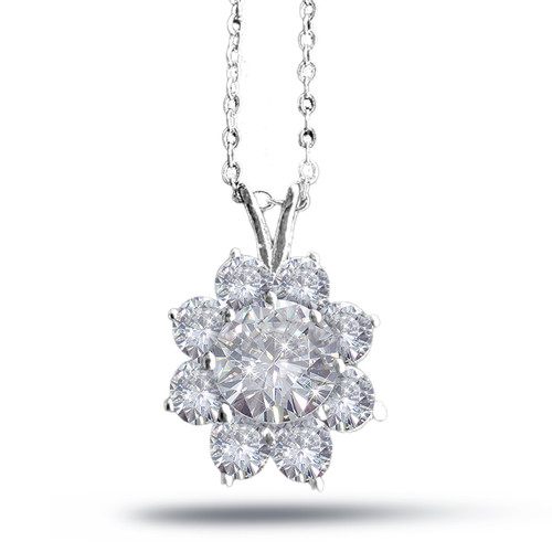 Belgian artificially cultivated diamond 3 ladder sunflower diamond pendant necklace 1 piece Belgian artificially cultivated diamond 3 ladder sunflower diamond pendant necklace 1 piece