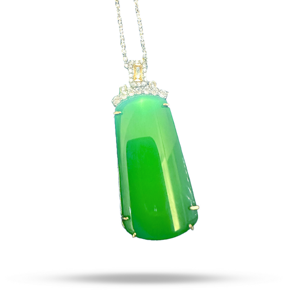 Bingyang Green Jade Yellow Diamond Haowuwei Brand 1 piece