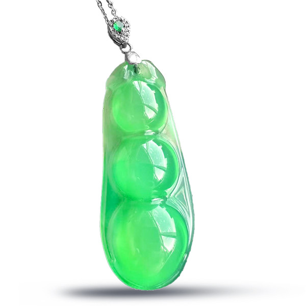Ice Green Rich Bean Jade Pendant 1 piece