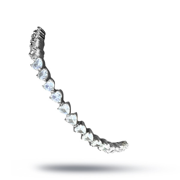 Heart-shaped white diamond bracelet (Belgian artificially cultivated diamond) 1 piece