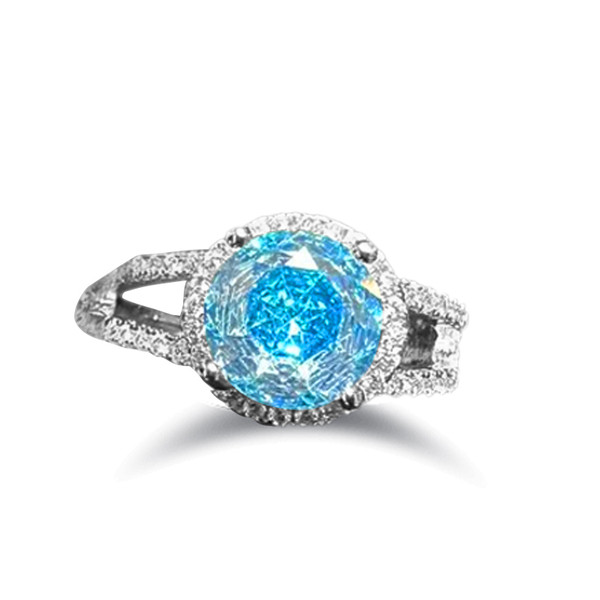Rose Cut Blue Diamond 5 Carat Ring 1 piece