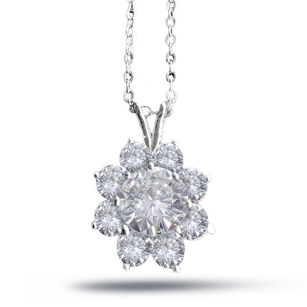 Belgian artificially cultivated diamond 3 ladder sunflower diamond pendant necklace 1 piece