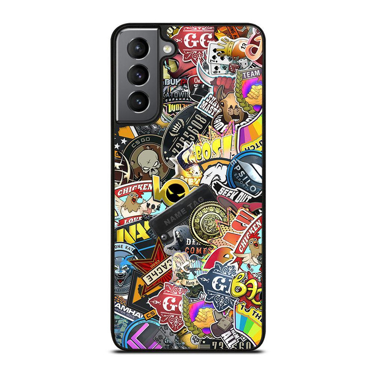 CSGO STICKER BOMB Samsung Galaxy Case Cover