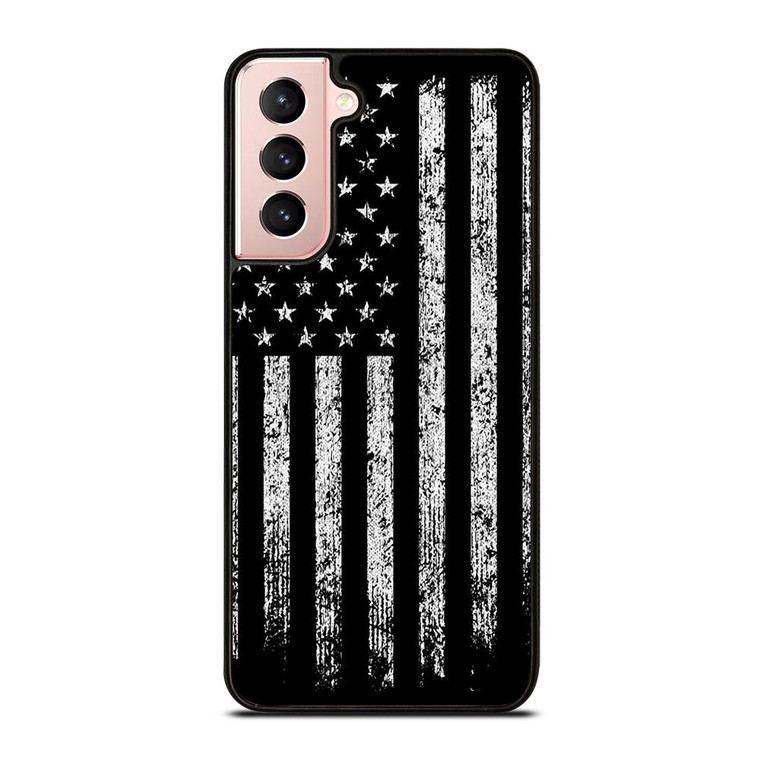 AMERICAN FLAG BLACK AND WHITE Samsung Galaxy Case Cover