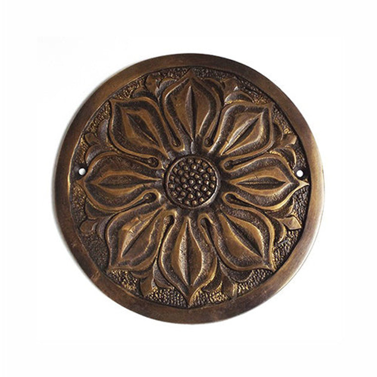 Vintage Brass Rosette Lily Corner Decorative Plates Picture Frame Drawer Decor