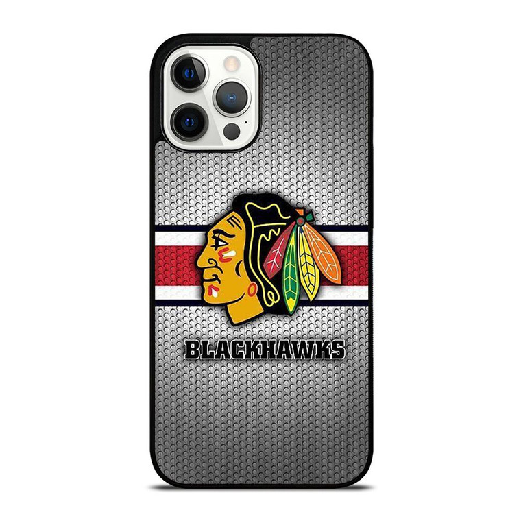 CHICAGO BLACKHAWKS METAL LOGO iPhone Case Cover