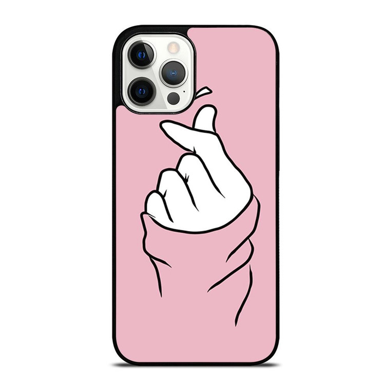 CUTE HEART FINGER PINK iPhone Case Cover