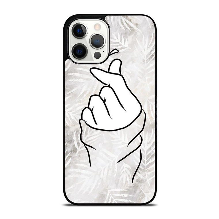 CUTE HEART FINGER WHITE MARBLE iPhone Case Cover