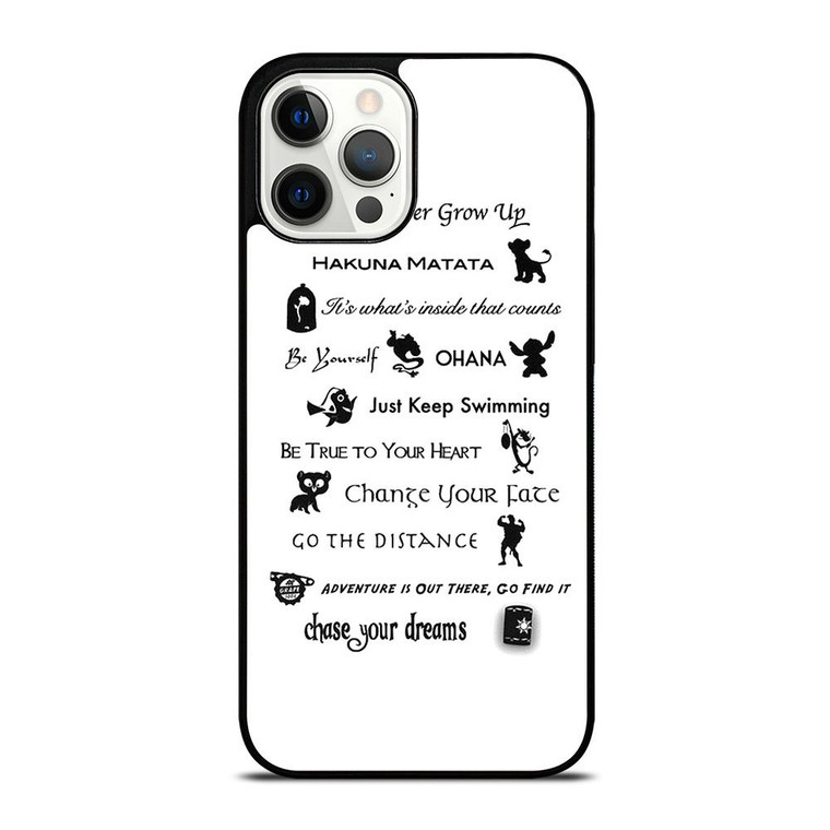 DISNEY LESSONS BLACK QUOTE iPhone Case Cover