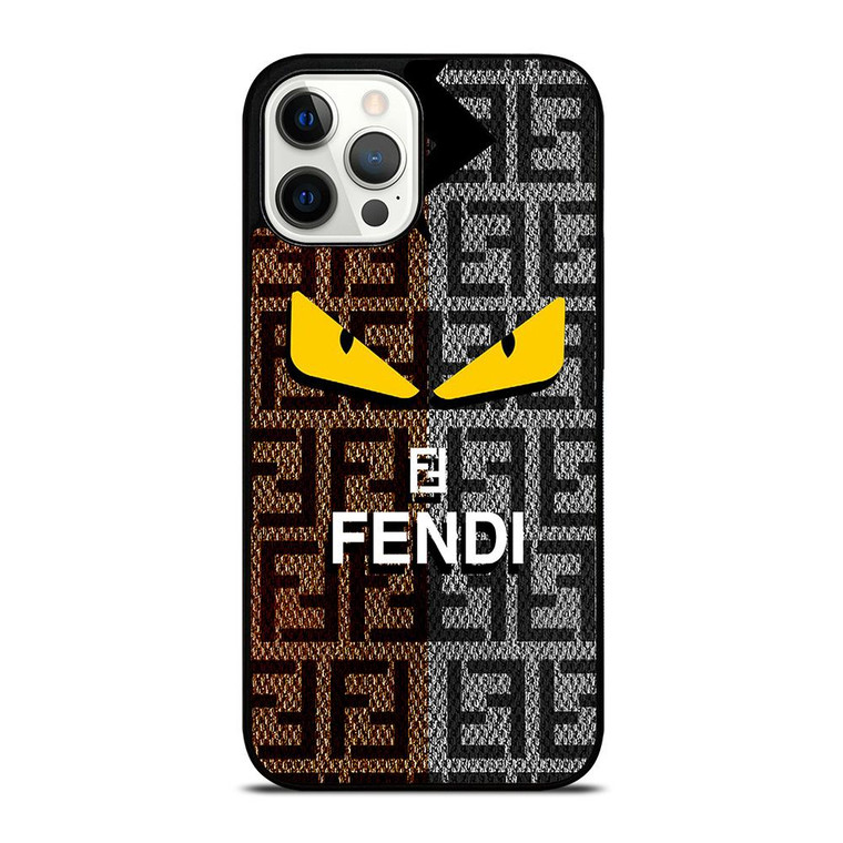 FENDI ROMA BROWN GREY PATTERN iPhone Case Cover