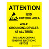 ESD Sign – 17″x22″ – “Attention – ESD Control Area” – SN11X17A
