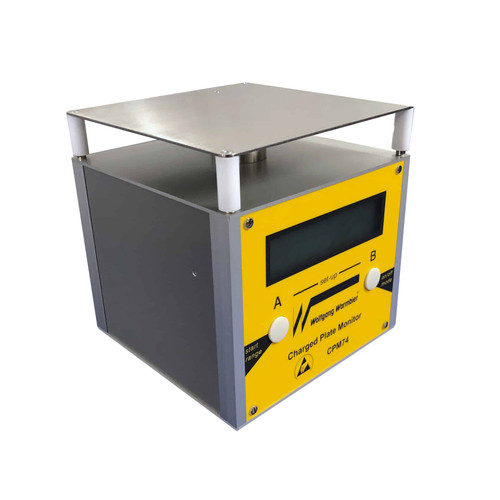 Warmbier CPM74 Charge Plate Monitor top-down view showing integrated charge plate electrode (7100.CPM74)