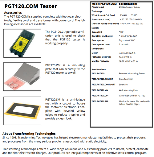 Bar Code Scanner for PGT120.COM Data Sheet 3