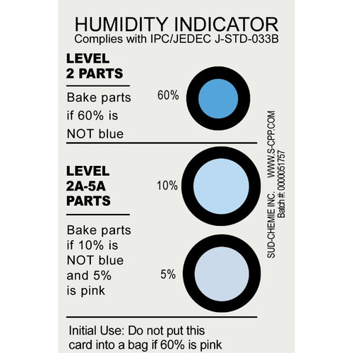 SCS 3-Spot Humidity Indicator Card, 5% 10% 15% RH (Can of 125)