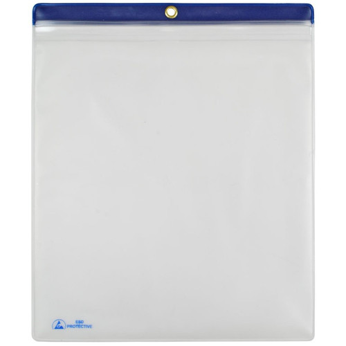 ESD Shop Traveler, Zip, Clear, 10"X12"Od , Blue Header, 10 Pk - 34455 A