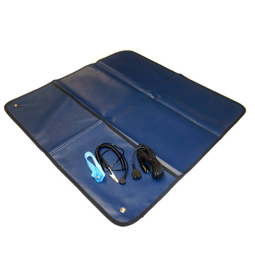 2'x2' Field Service Kit, Blue, 2 Male 10mm Snaps, Wrist Band Set, Bulldog Ground Cord