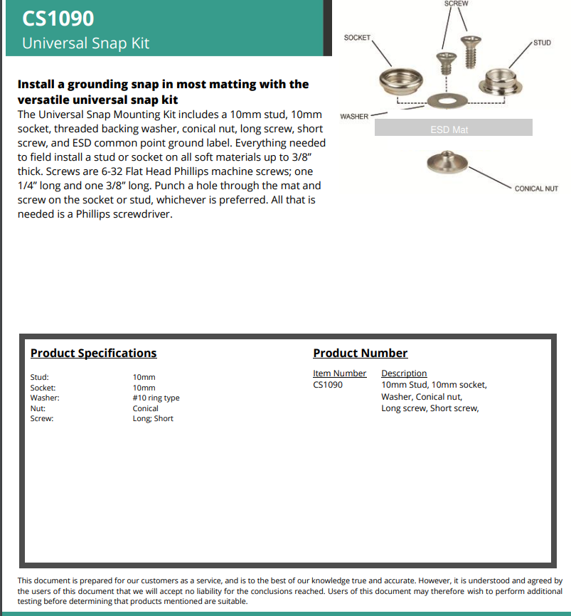 Universal Snap Kit CS1090