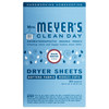 Front product packaging / front label artwork of the Mrs. Meyer’s Clean Day Dryer Sheets box.EN