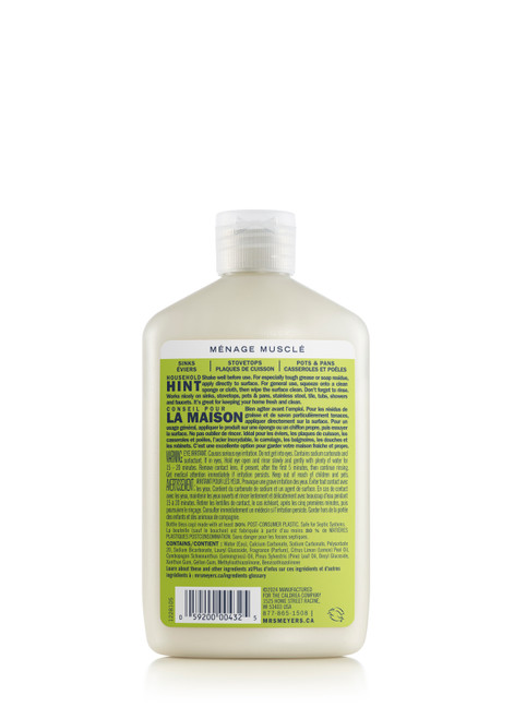 mrs meyers lemon verbena backing soda cream cleaner back label