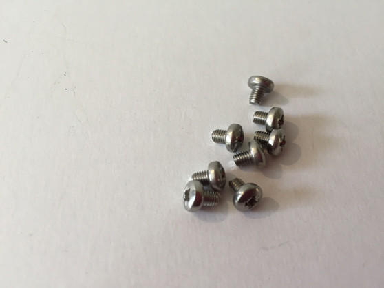 Set of 8 stainless gem/lens screws for indicator pods