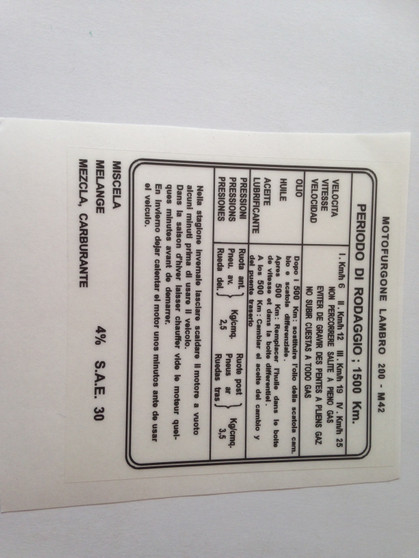 New Running in Sticker - Lambro 200